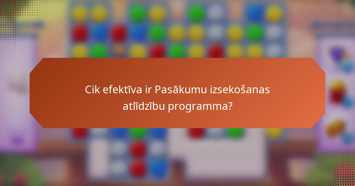 Cik efektīva ir Pasākumu izsekošanas atlīdzību programma?