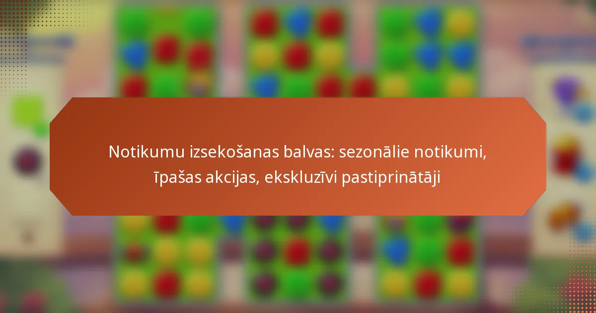 Notikumu izsekošanas balvas: sezonālie notikumi, īpašas akcijas, ekskluzīvi pastiprinātāji