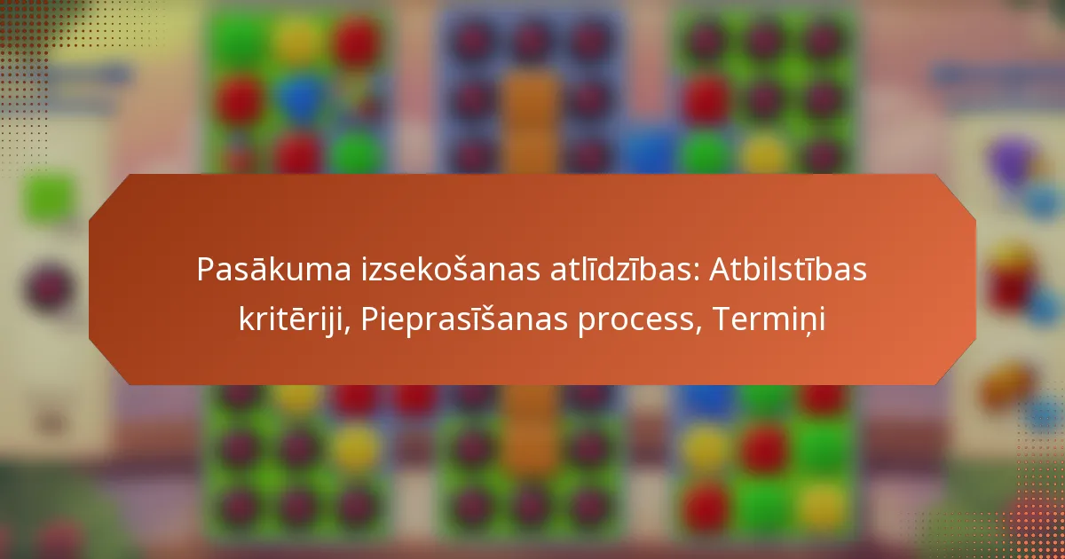 Pasākuma izsekošanas atlīdzības: Atbilstības kritēriji, Pieprasīšanas process, Termiņi
