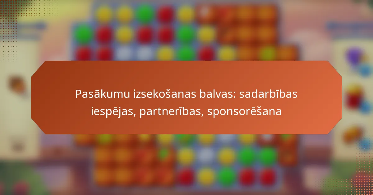 Pasākumu izsekošanas balvas: sadarbības iespējas, partnerības, sponsorēšana