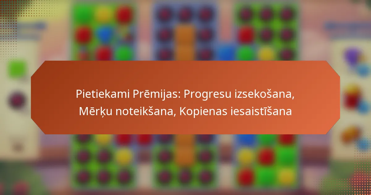 Pietiekami Prēmijas: Progresu izsekošana, Mērķu noteikšana, Kopienas iesaistīšana