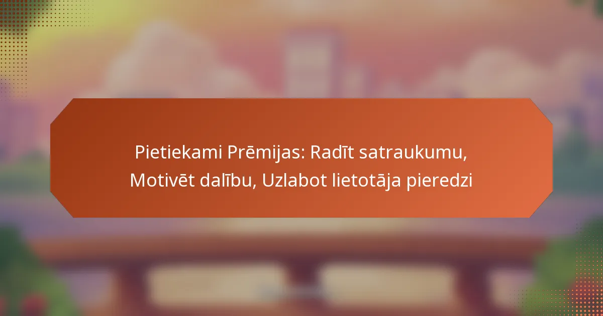 Pietiekami Prēmijas: Radīt satraukumu, Motivēt dalību, Uzlabot lietotāja pieredzi