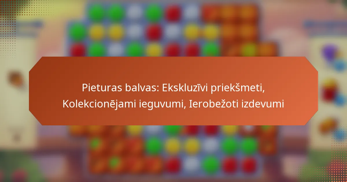 Pieturas balvas: Ekskluzīvi priekšmeti, Kolekcionējami ieguvumi, Ierobežoti izdevumi