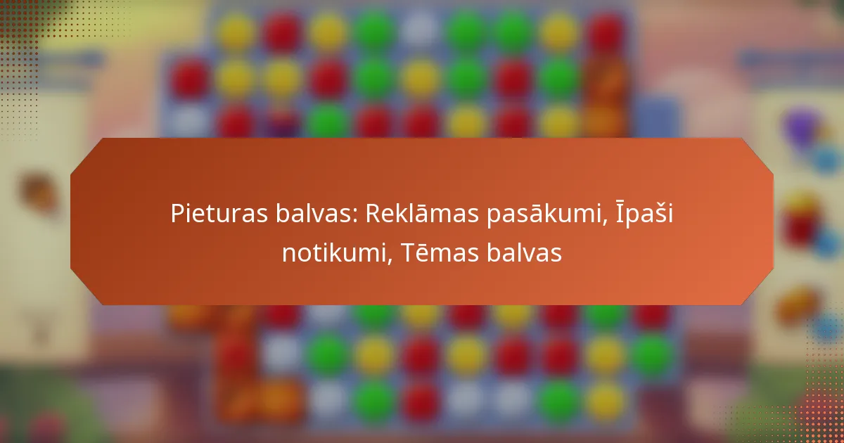 Pieturas balvas: Reklāmas pasākumi, Īpaši notikumi, Tēmas balvas