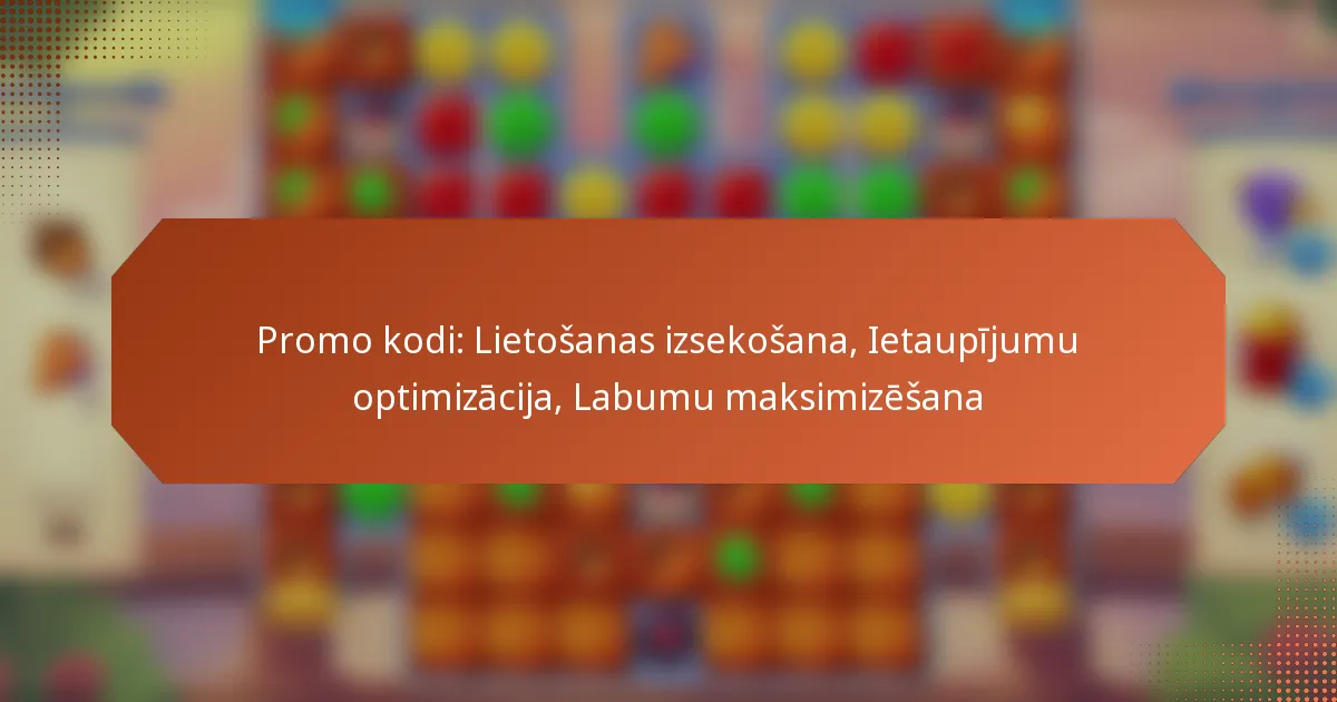 Promo kodi: Lietošanas izsekošana, Ietaupījumu optimizācija, Labumu maksimizēšana