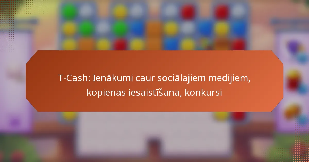 T-Cash: Ienākumi caur sociālajiem medijiem, kopienas iesaistīšana, konkursi