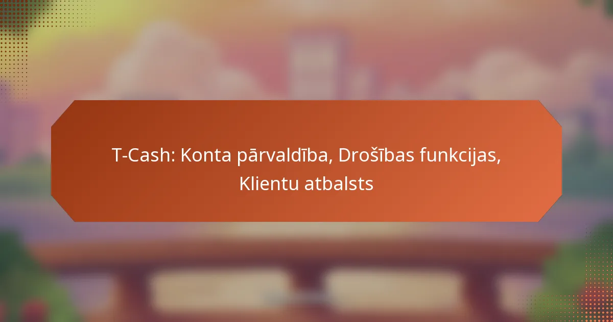 T-Cash: Konta pārvaldība, Drošības funkcijas, Klientu atbalsts