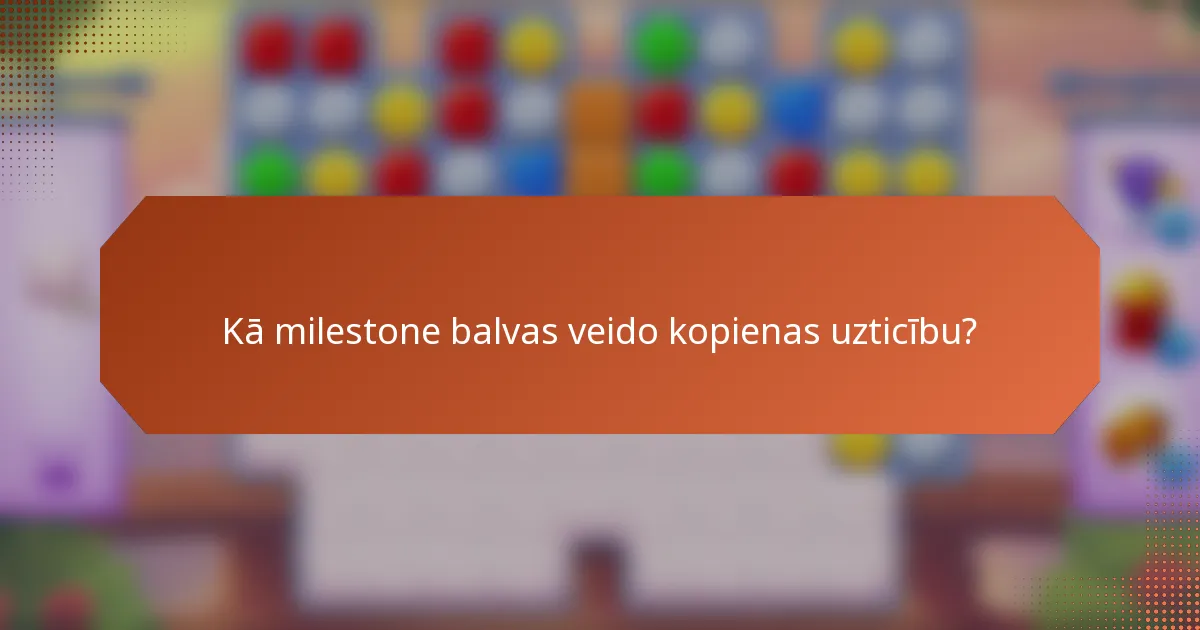 Kā milestone balvas veido kopienas uzticību?