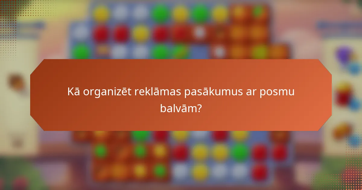 Kā organizēt reklāmas pasākumus ar posmu balvām?