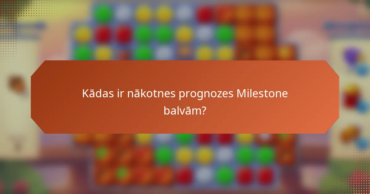Kādas ir nākotnes prognozes Milestone balvām?