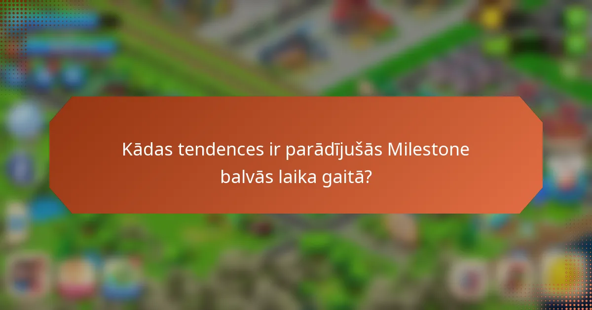 Kādas tendences ir parādījušās Milestone balvās laika gaitā?