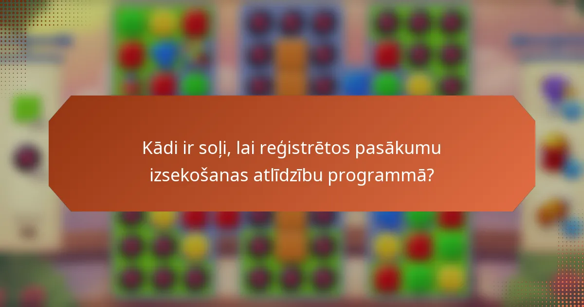 Kādi ir soļi, lai reģistrētos pasākumu izsekošanas atlīdzību programmā?
